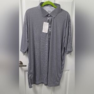 Collars & Co NWT 3X Large Classic Dress Collar Polo Shirt Golf Club Black White